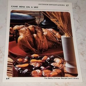 The Betty Crocker Recipe Card Library REPLACEMENT CARD OUTDOOR ENTERTAINING 1971